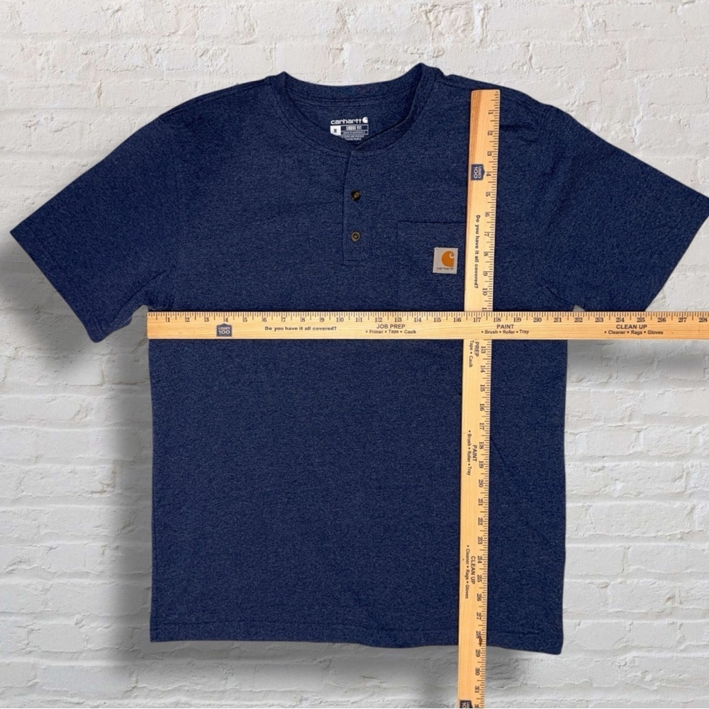 Carhartt K84 Men’s Henley Shirt Medium Blue Pocket Tee Loose Fit - Picture 11 of 11